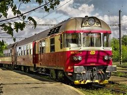 Old locomotive on a railway