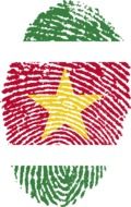 suriname flag painted on the fingerprint