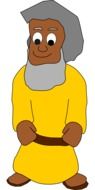 drawing of a man in yellow clothes