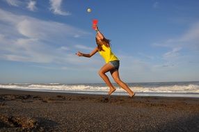 girl catches a ball