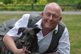 old man with dog