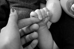 Tiny hand of baby