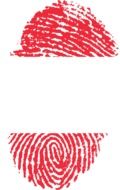 clipart of fingerprint with the image of the flag of Austria