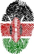 fingerprint with flag of republic of kenya