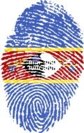 Swaziland flag on fingerprint
