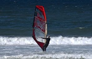 Photo of wind surfer in ocean