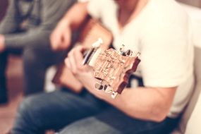 performance with a guitar