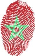 Morocco flag on red fingerprint