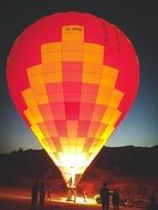 Red and yellow Big hot air balloon