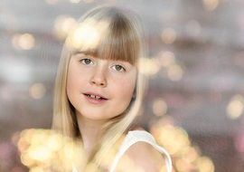 portrait of a pretty girl in bokeh effect