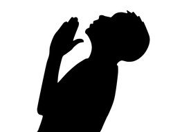 praying man silhouette, illustration