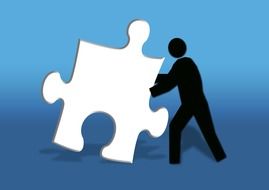 man silhouette puzzle drawing