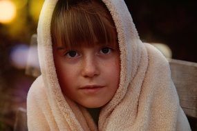 girl in a pink towel