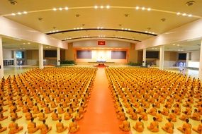 monks in buddhist temple