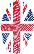 Clipart of United kingdom flag in a shape of the fingerprint