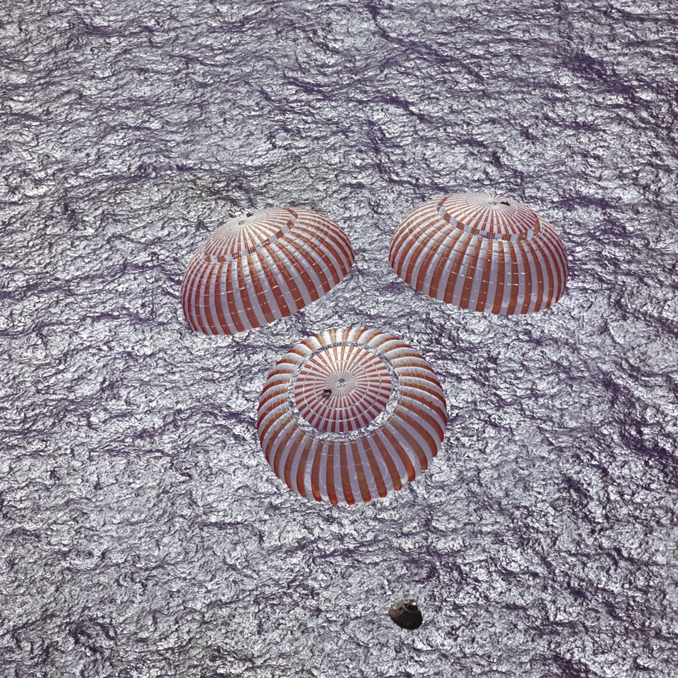 space capsule over the ocean