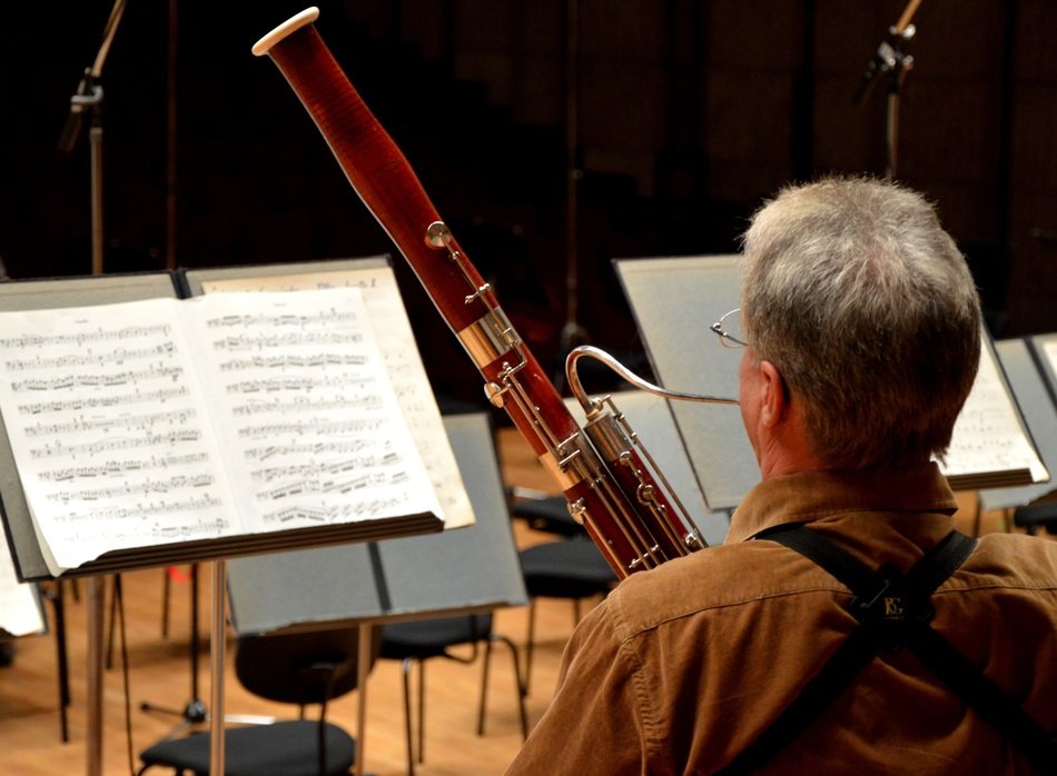 photo of musician with bassoon