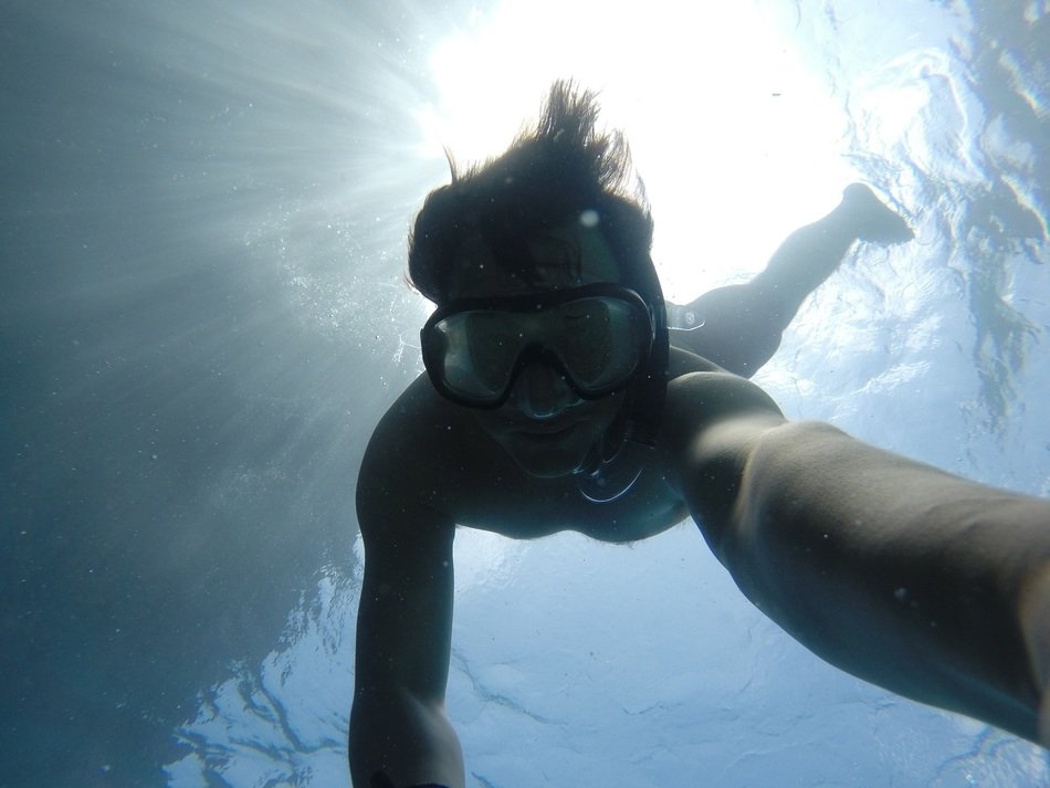 Snorkeling under the water