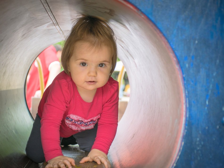 baby girl on the playground