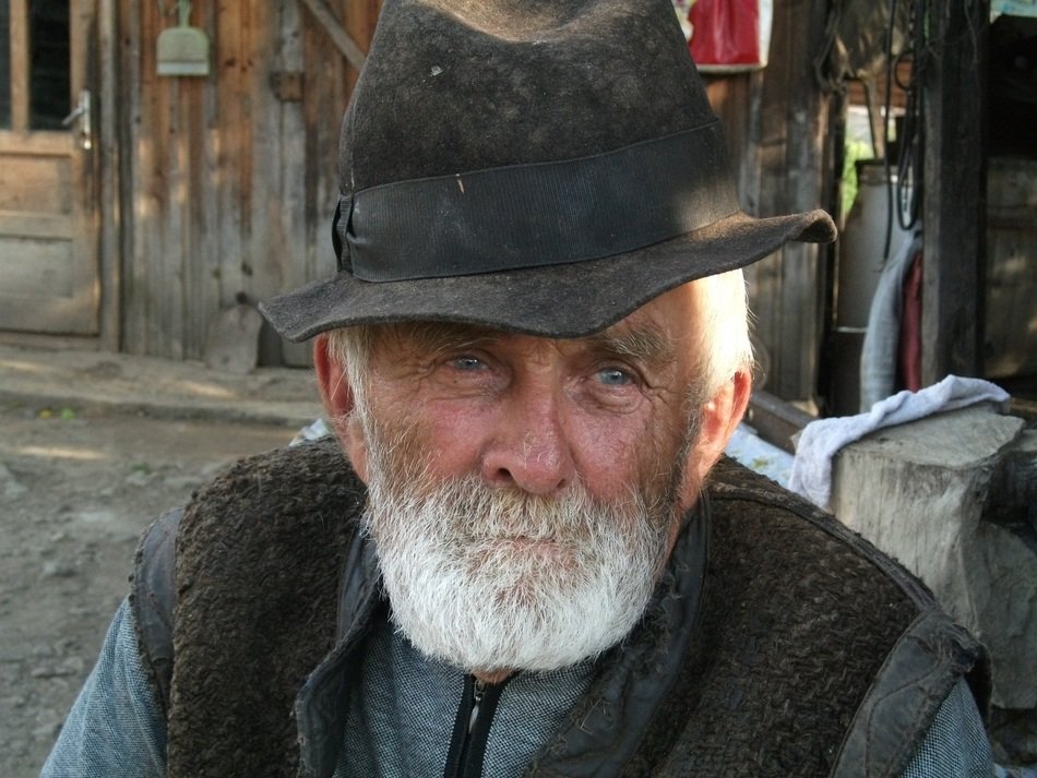 elderly farmer in romania