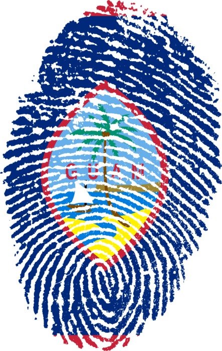 Ä°llustration of guam flag in a shape of fingerprint