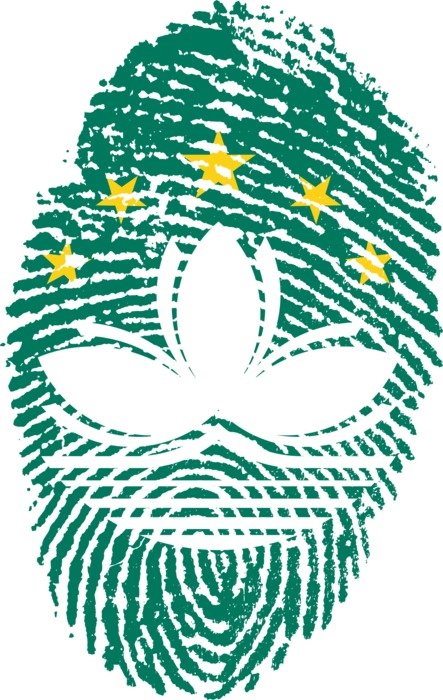 Ä°llustration of macau flag in a shape of fingerprint