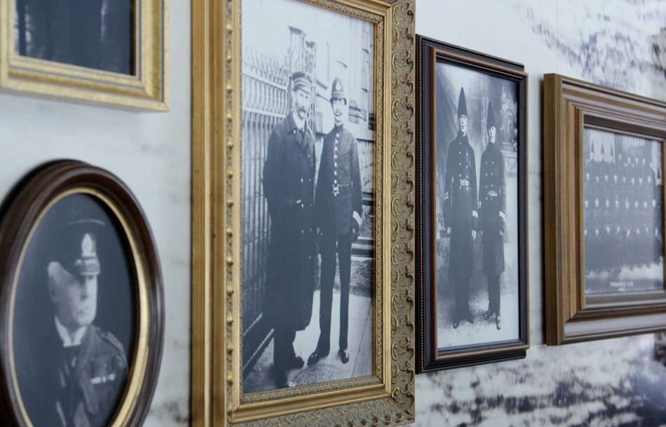 antique pictures on the wall