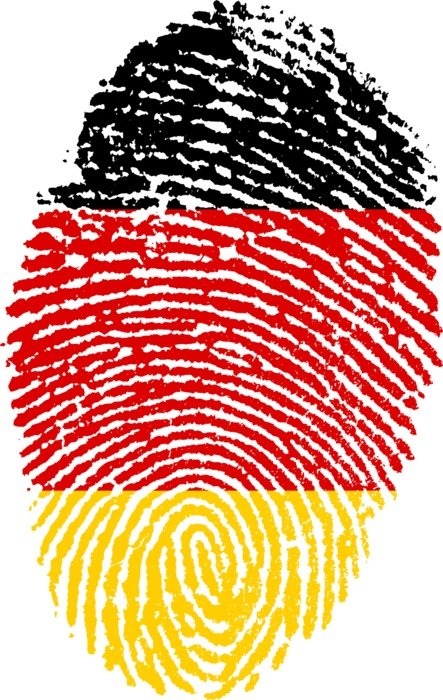 Ä°llustration of germany flag in a shape of the fingerprint