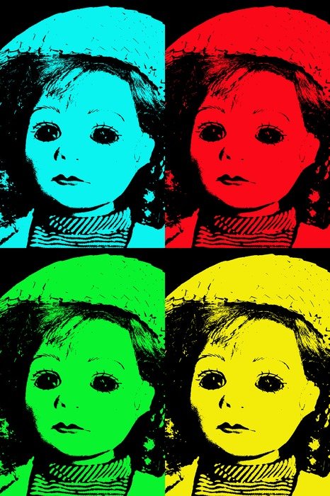 collage of multi-colored image dolls