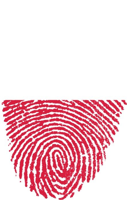 Polish flag on the fingerprint