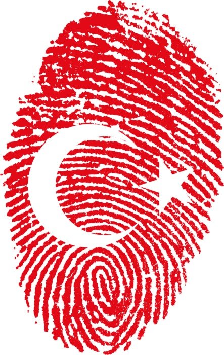 fingerprint with the image of the turkish flag