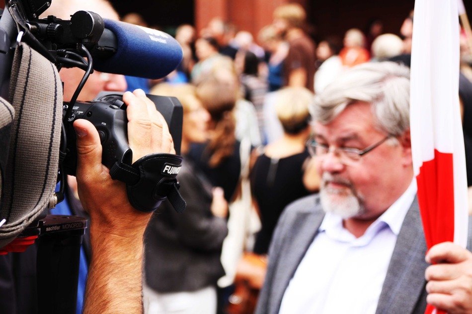 recording interviews for the media