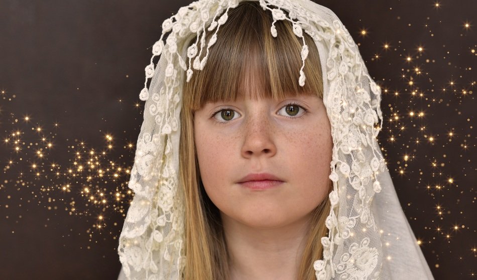 portrait of a girl with headscarf