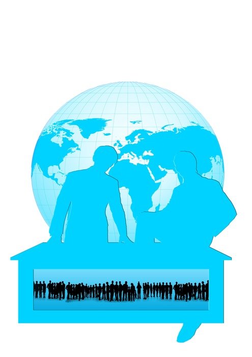 silhouette of a manager at a desk