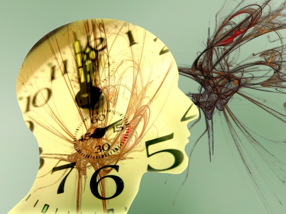 graphic image of a man with a clock