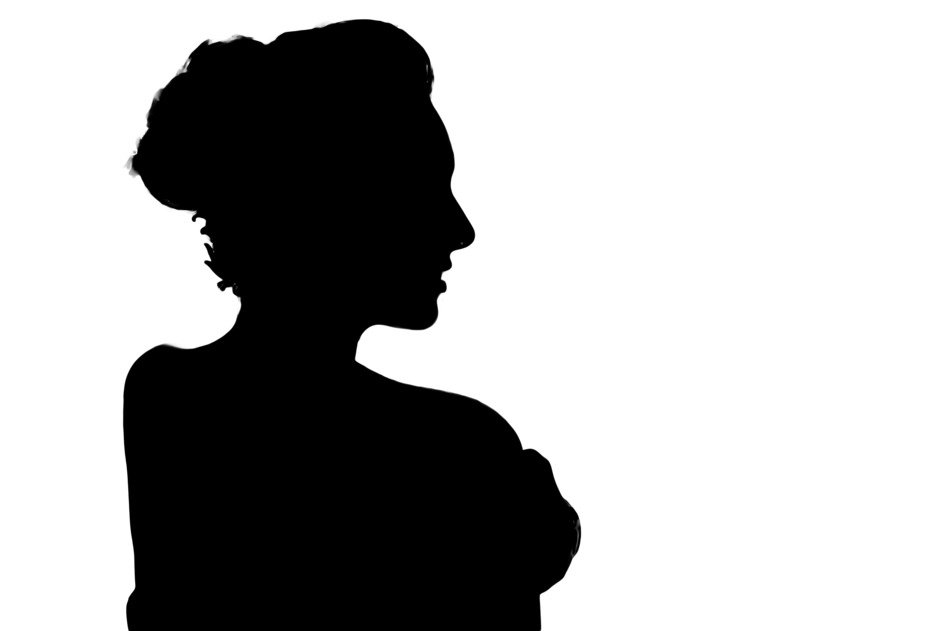 Clipart of Silhouette of girl in profile