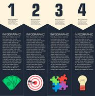 Business flat infographic template with text fields N23