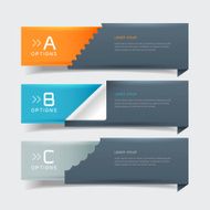 Modern origami infographics options banner