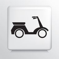 Square White Icon With Silhouette Motorized Scooter
