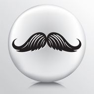 Round Icon With Large Bicycle Handled Shaped Moustache Black Silhouette