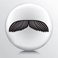 Round Icon With Large Moustache Black Silhouette