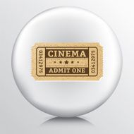 Round Icon With a Cinema Admit One Ticket
