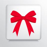 Square Icon With Big Double Looped Red Tied Bow