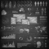 Infographic elements on Blackboard - Chalkboard N2