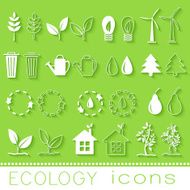 eco icons of silhouette and lines design concept N2