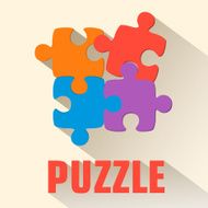 flat puzzle icon concept background