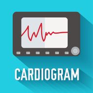 flat medicine cardiogram background concept
