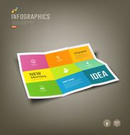 Colorful Paper Infographics Folded 9 fold for business