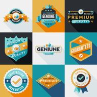 Flat Labels &amp; Badges Set