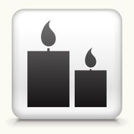 Square Button with Two Lit Candles